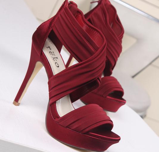 Summer Celebrity Strappy Women Ankle Strap Shoes High Stiletto Heel Pumps Party Club Pleated Sandal